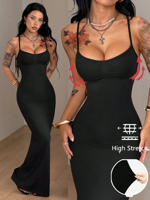 Coolane Women's Spring/Summer Cute Casual Daily Outing Date Elastic Long Dress