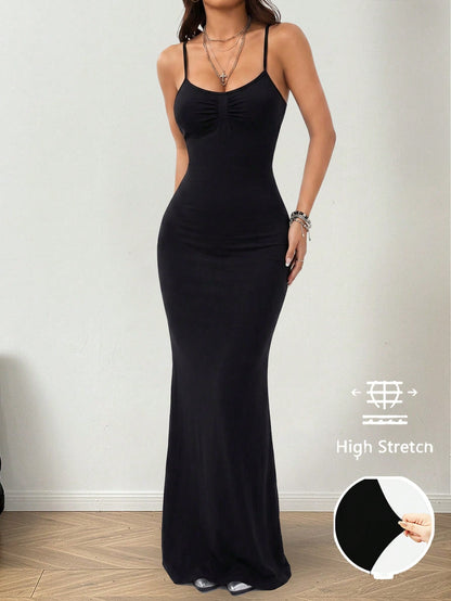 Coolane Women's Spring/Summer Cute Casual Daily Outing Date Elastic Long Dress