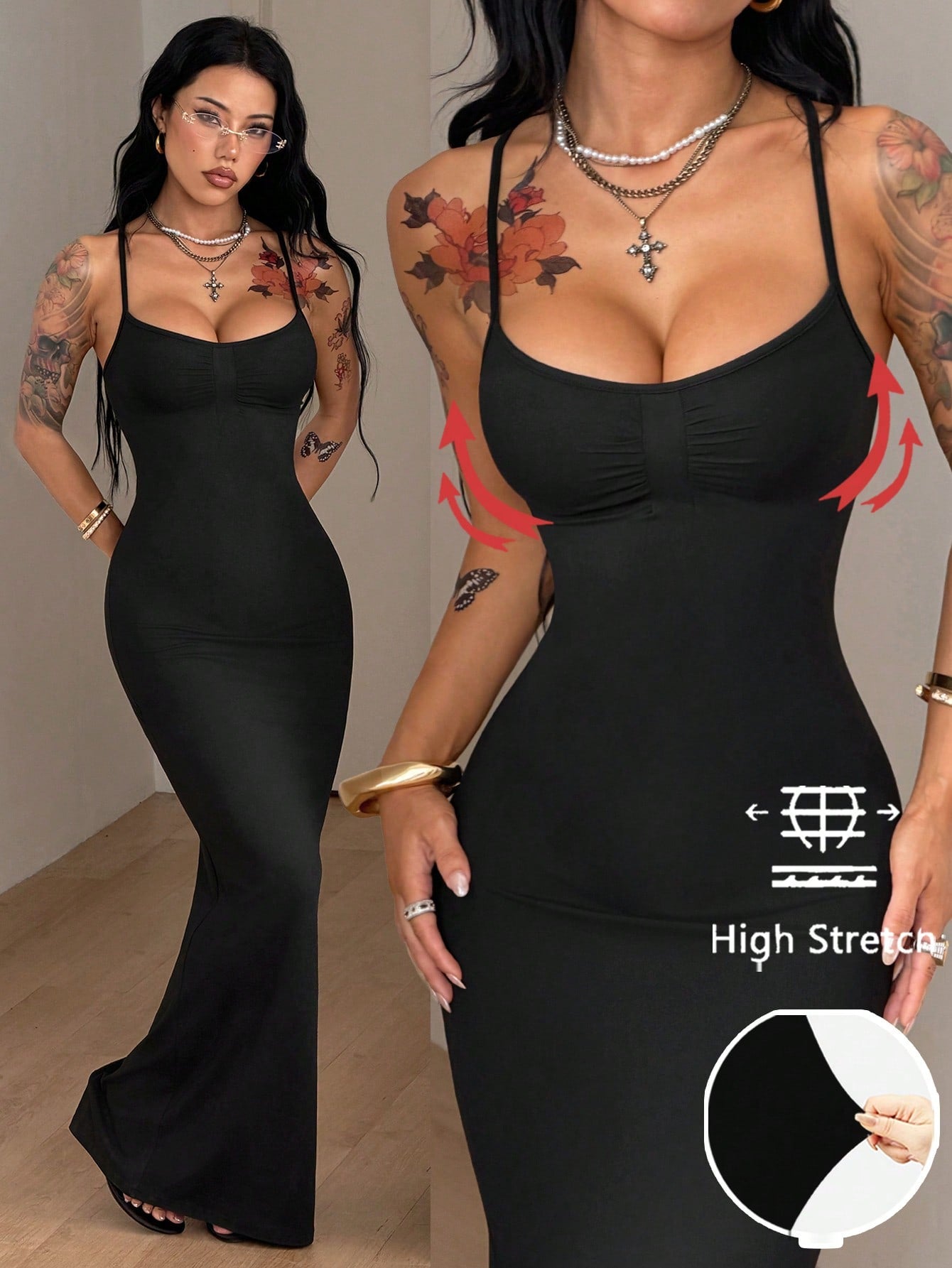 Coolane Women's Spring/Summer Cute Casual Daily Outing Date Elastic Long Dress