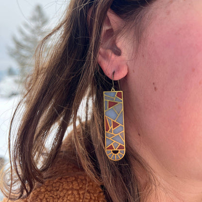 Corialis // stained glass resin earrings