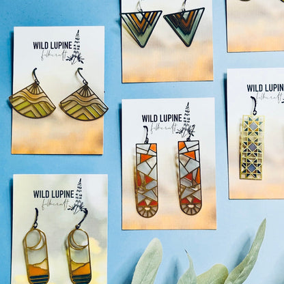 Corialis // stained glass resin earrings