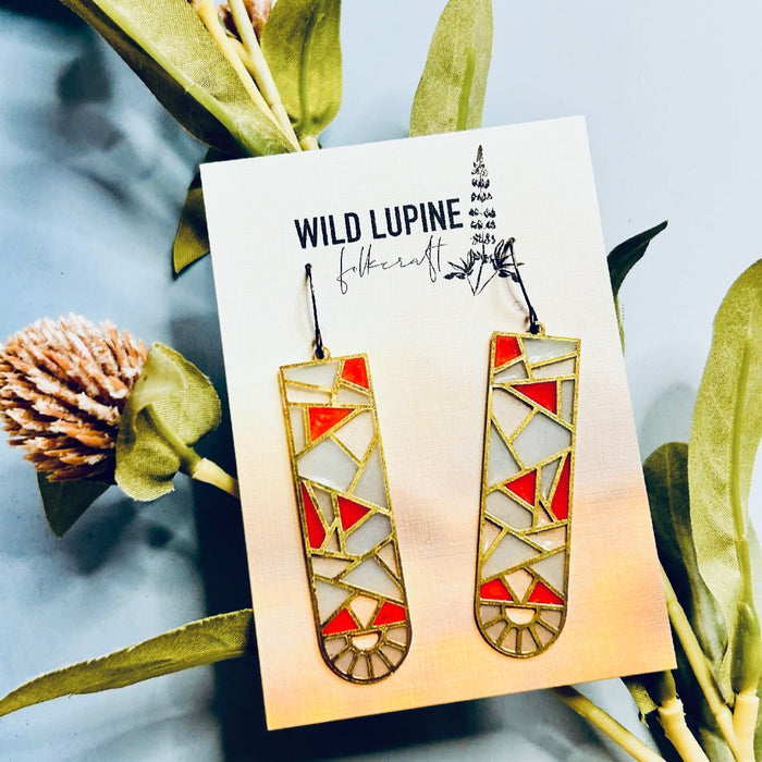 Corialis // stained glass resin earrings