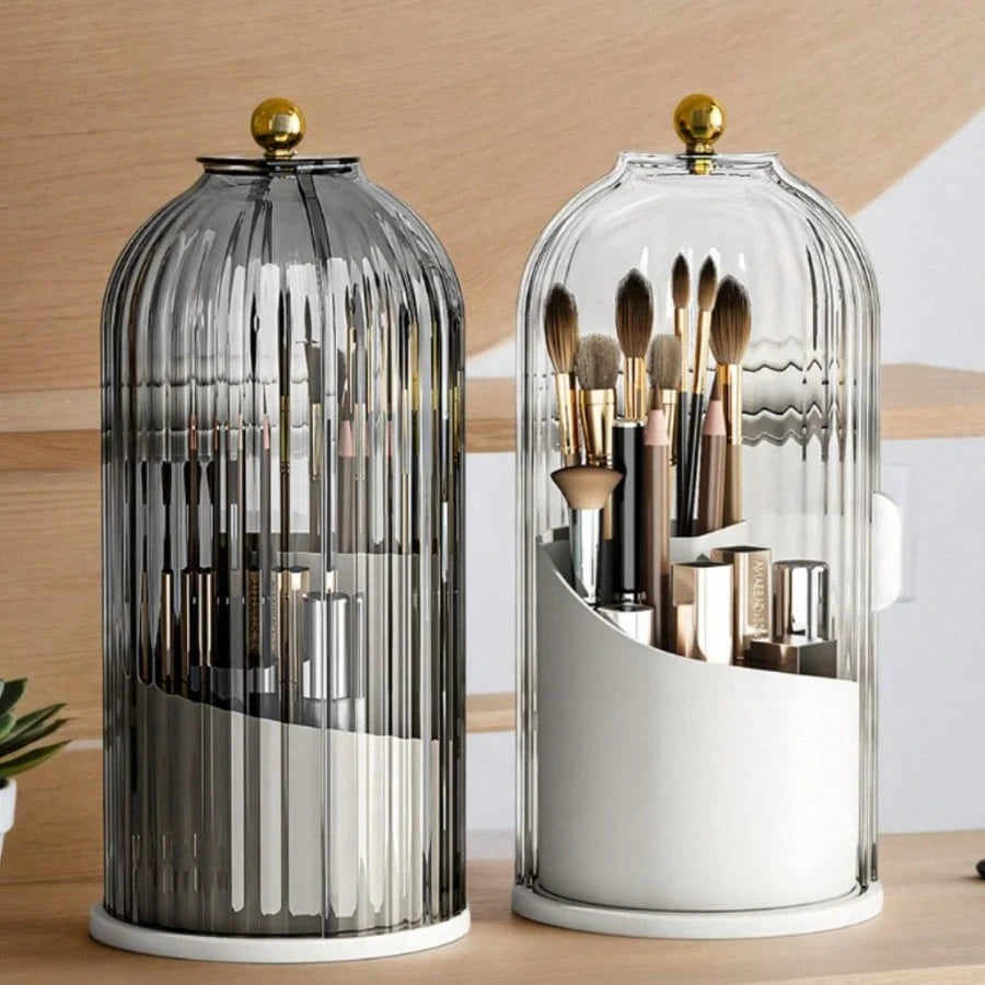 Cosmetics Storage Box, Rotating Makeup Brush Holder, Lipstick Container, Eyeshadow Applicator, Vanity Table Desktop, Eyebrow Pencil Holder, Brush Set, Pen Holder.
