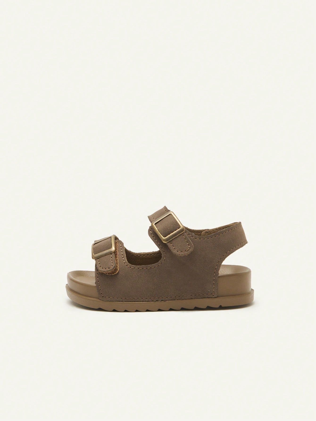 Cozy Pixies 1 Pair Brown Cute Toddler Hook And Loop Casual Fashion Versatile Boys Kids Soft Bottom Flat Sandals, Summer