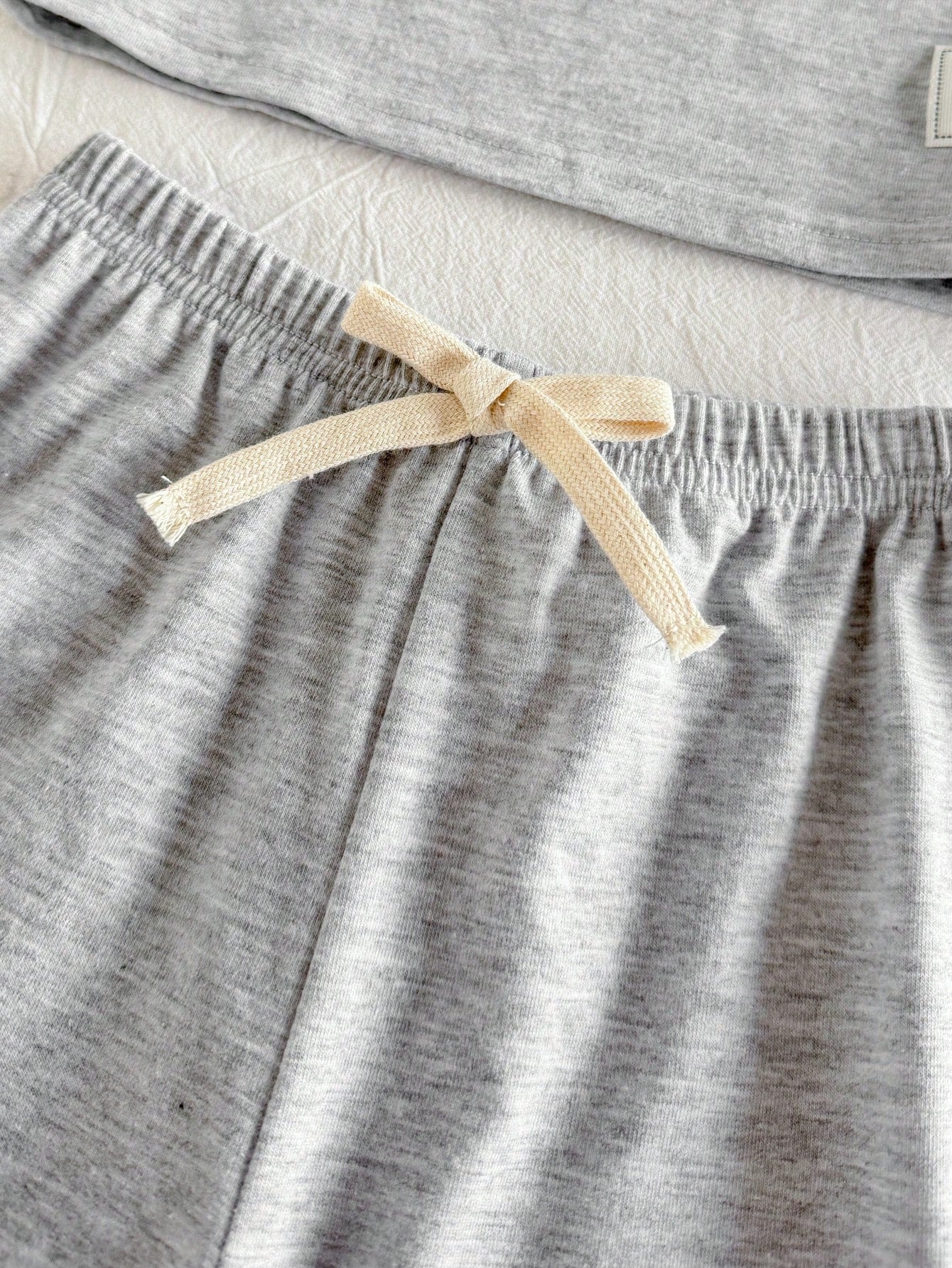 Cozy Pixies 2pcs Baby Boy Letter Pattern Knit Soft Round Neck Short Sleeve Top And Elastic Waist Pants Set