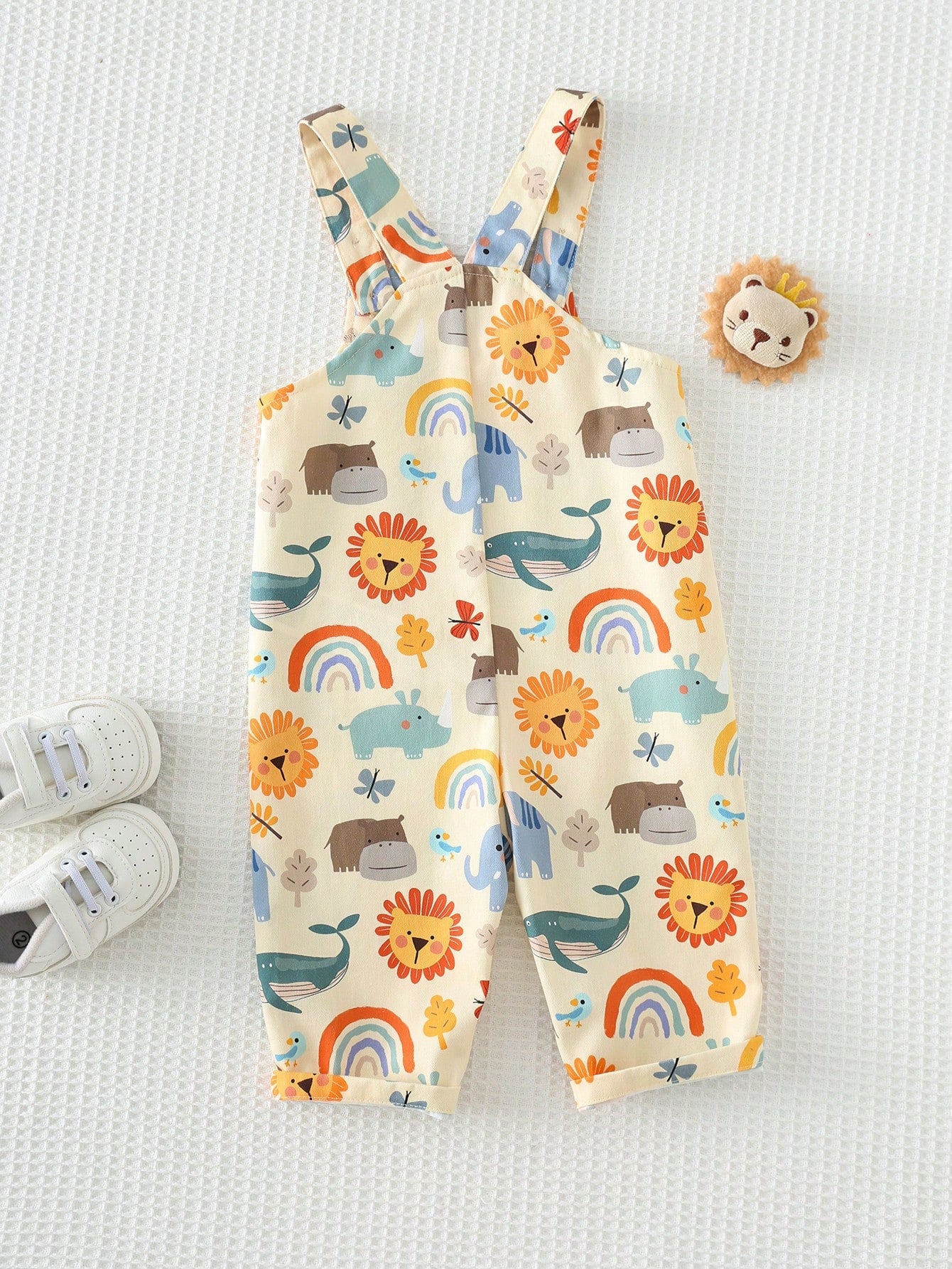 Cozy Pixies Baby Boy Floral Graphic Bib Jumpsuit Casual Versatile Set