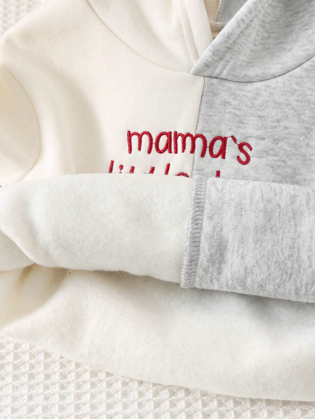 Cozy Pixies Baby Boy Letter Pattern Colorblock Hooded Long Sleeve Pullover Sweatshirt And Elastic Waist Long Autumn Winter Pants 2-Piece Set