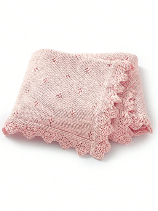 Cozy Pixies Baby Lace Knitted Swaddle Blanket Love Valentine