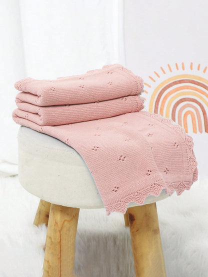 Cozy Pixies Baby Lace Knitted Swaddle Blanket Love Valentine