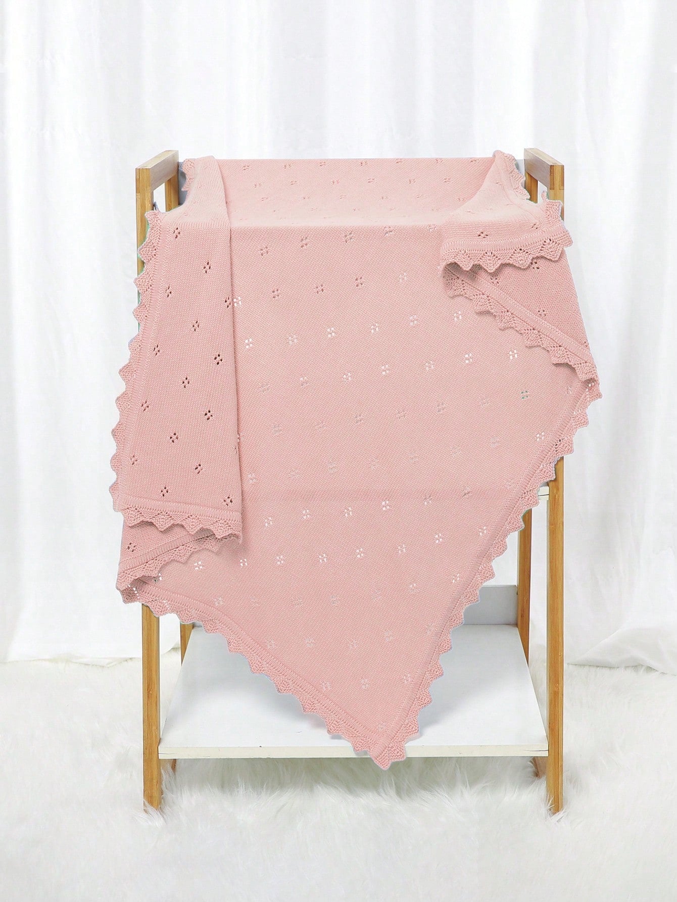 Cozy Pixies Baby Lace Knitted Swaddle Blanket Love Valentine