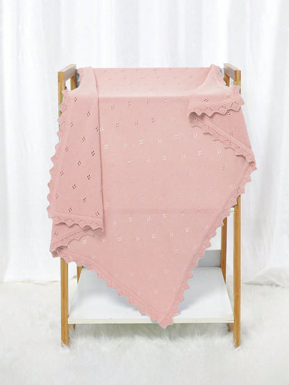 Cozy Pixies Baby Lace Knitted Swaddle Blanket Love Valentine