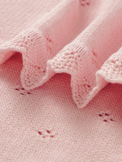 Cozy Pixies Baby Lace Knitted Swaddle Blanket Love Valentine