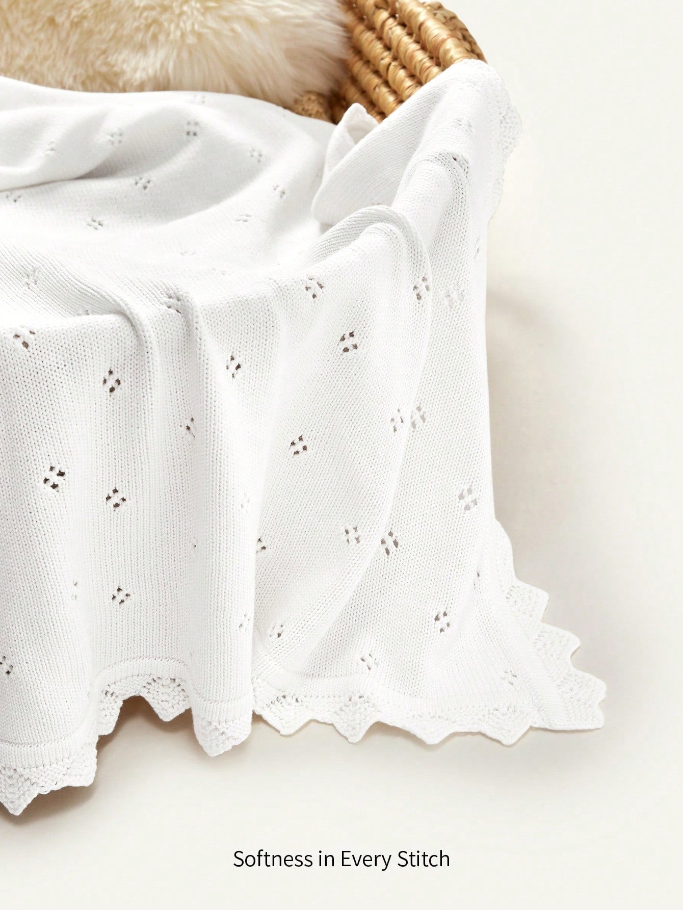 Cozy Pixies Baby Lace Knitted Swaddle Blanket Love Valentine