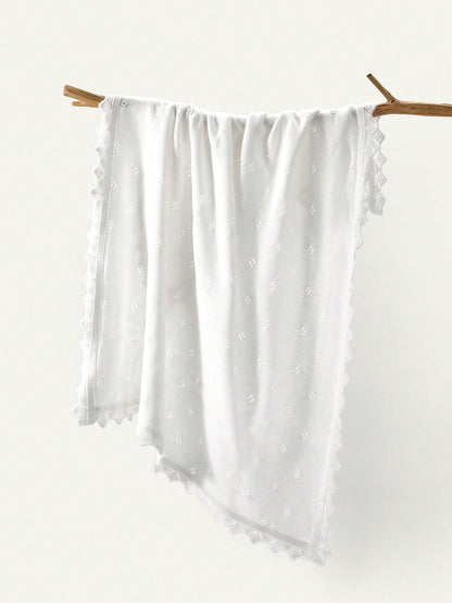Cozy Pixies Baby Lace Knitted Swaddle Blanket Love Valentine