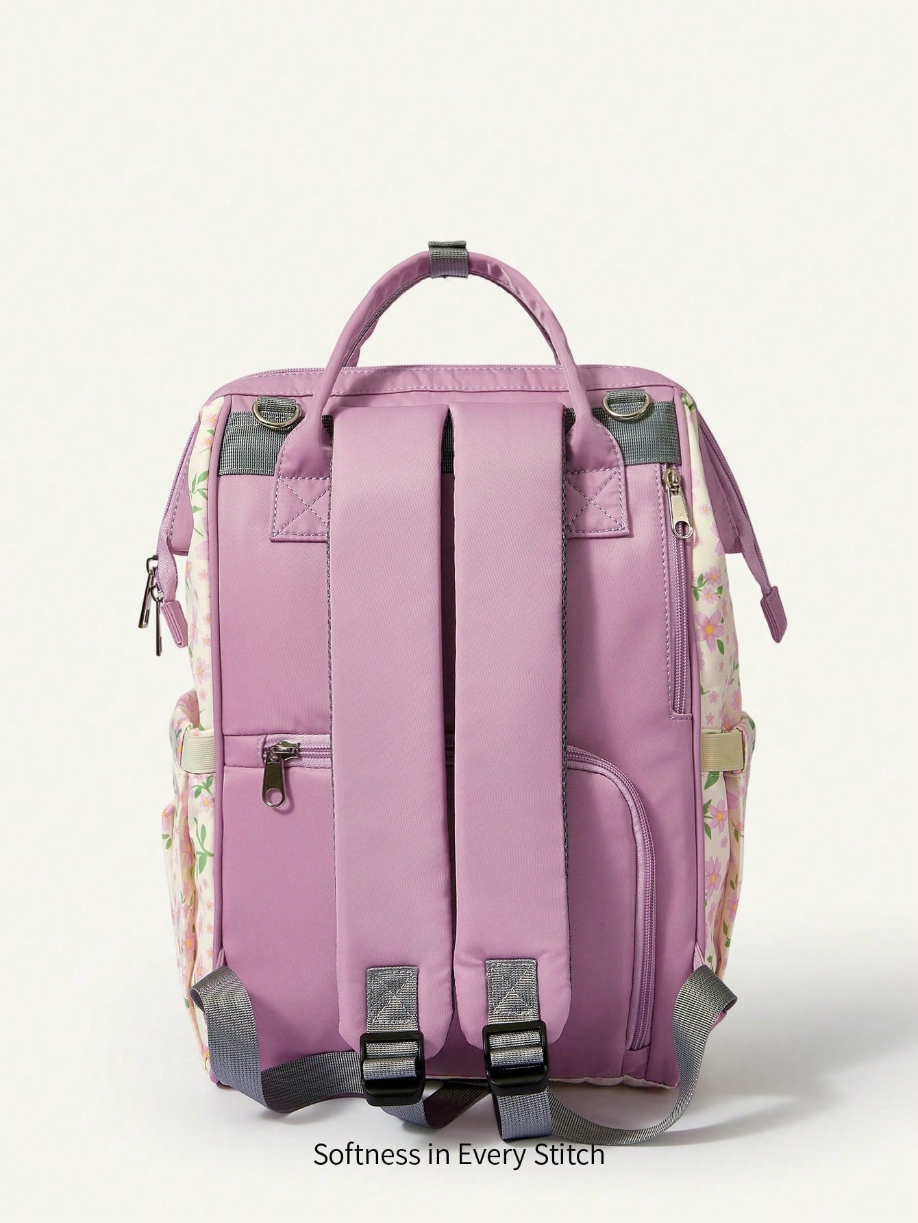 Cozy Pixies Floral Pattern, New Mommy Bag, Large-Capacity Casual Backpack, Multi-Functional Storage, Mother And Baby Bag, Outgoing Travel Storage, Mother Bag, Pregnant Mother Waiting For Delivery, Sto