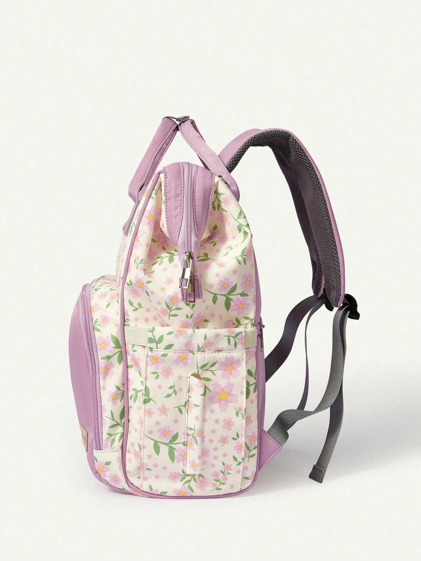 Cozy Pixies Floral Pattern, New Mommy Bag, Large-Capacity Casual Backpack, Multi-Functional Storage, Mother And Baby Bag, Outgoing Travel Storage, Mother Bag, Pregnant Mother Waiting For Delivery, Sto