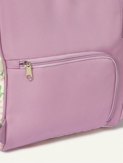 Cozy Pixies Floral Pattern, New Mommy Bag, Large-Capacity Casual Backpack, Multi-Functional Storage, Mother And Baby Bag, Outgoing Travel Storage, Mother Bag, Pregnant Mother Waiting For Delivery, Sto
