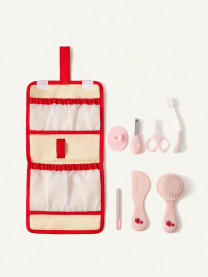 Cozy Pixies Strawberry Portable Grooming Tool Kit, 8pcs Baby Nail Care Set