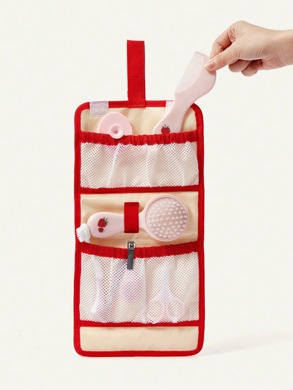 Cozy Pixies Strawberry Portable Grooming Tool Kit, 8pcs Baby Nail Care Set