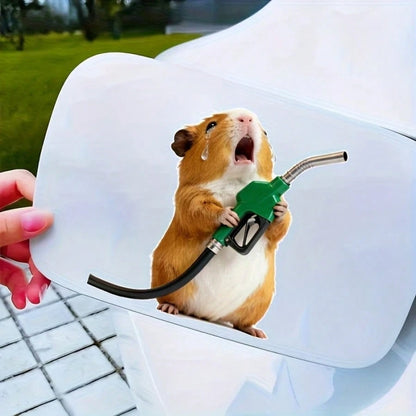 Crash Hamster Car Sticker, Suitable For Decorating Car Fuel Tank Cover, Easy To Apply, No Residue, Self-Adhesive
