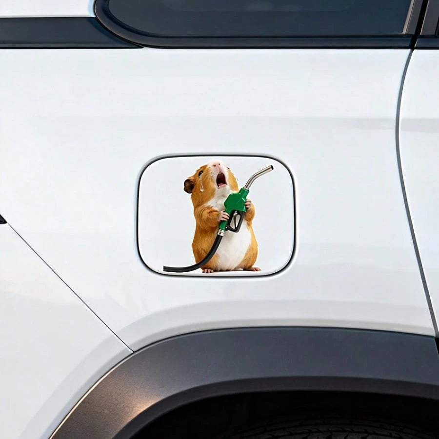 Crash Hamster Car Sticker, Suitable For Decorating Car Fuel Tank Cover, Easy To Apply, No Residue, Self-Adhesive