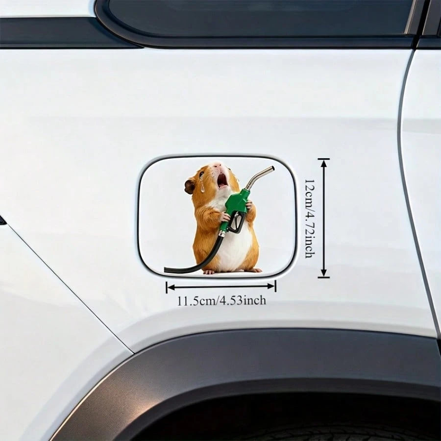 Crash Hamster Car Sticker, Suitable For Decorating Car Fuel Tank Cover, Easy To Apply, No Residue, Self-Adhesive