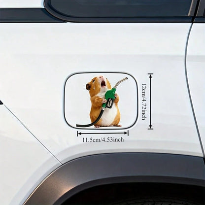 Crash Hamster Car Sticker, Suitable For Decorating Car Fuel Tank Cover, Easy To Apply, No Residue, Self-Adhesive