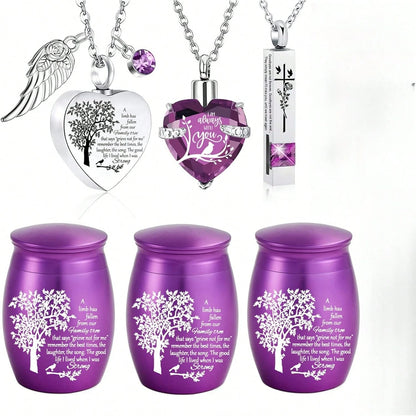 Cremation Urn Necklace Ashes Set Of 6- Small Cremation Urns Human/Pet Keepsake Sharing Urns Memorial Ashes Holder-A Limb Has Fallen From Family Tree