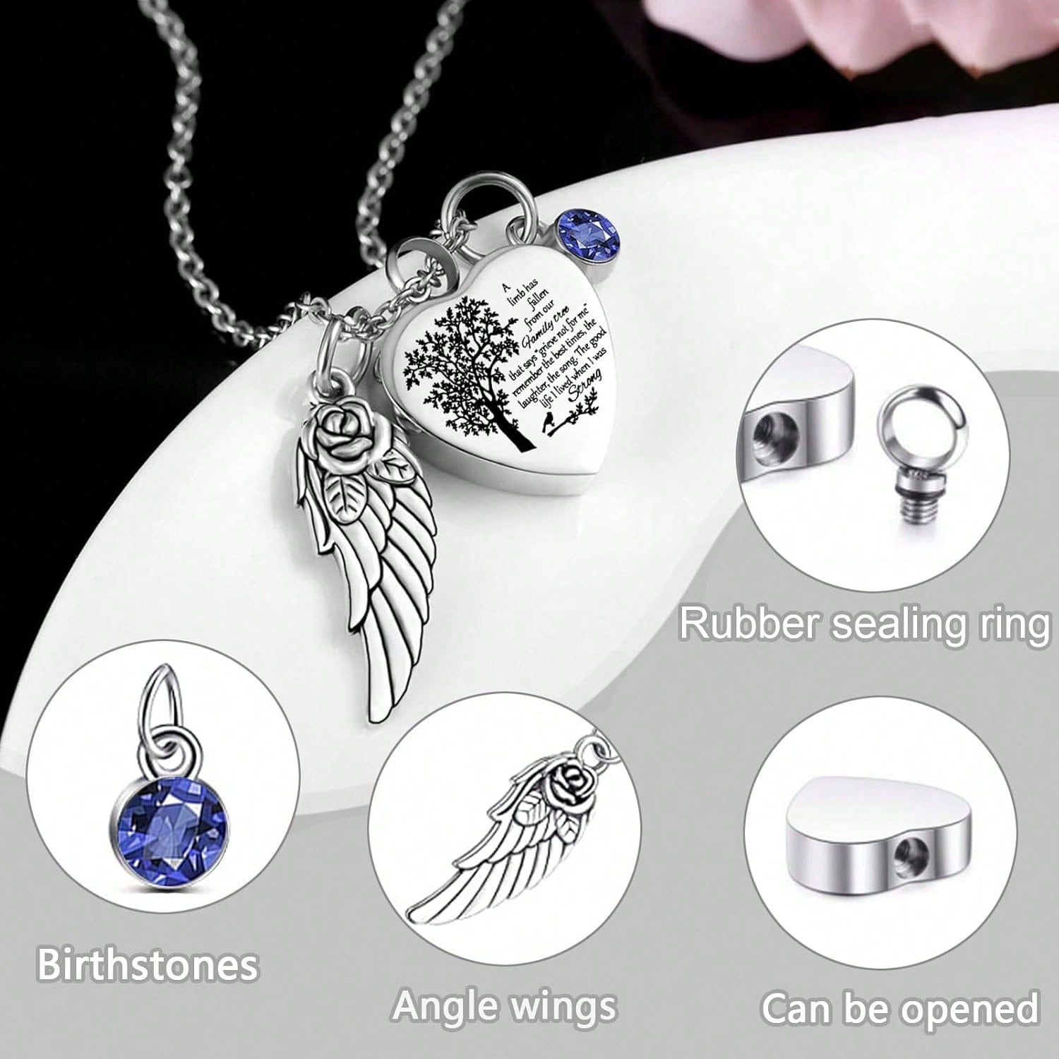 Cremation Urn Necklace Ashes Set Of 6- Small Cremation Urns Human/Pet Keepsake Sharing Urns Memorial Ashes Holder-A Limb Has Fallen From Family Tree
