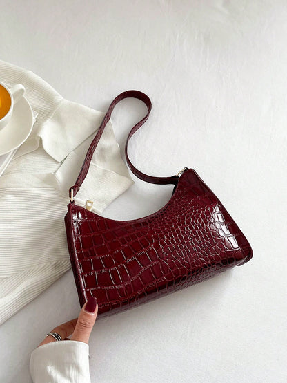 Crocodile Embossed Bag, Animal Print Women Bag