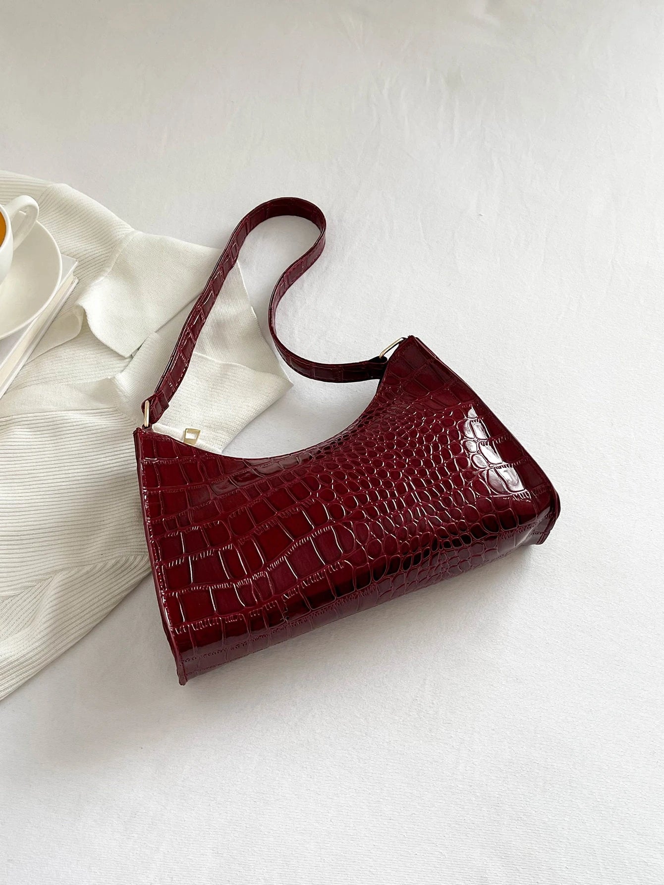 Crocodile Embossed Bag, Animal Print Women Bag