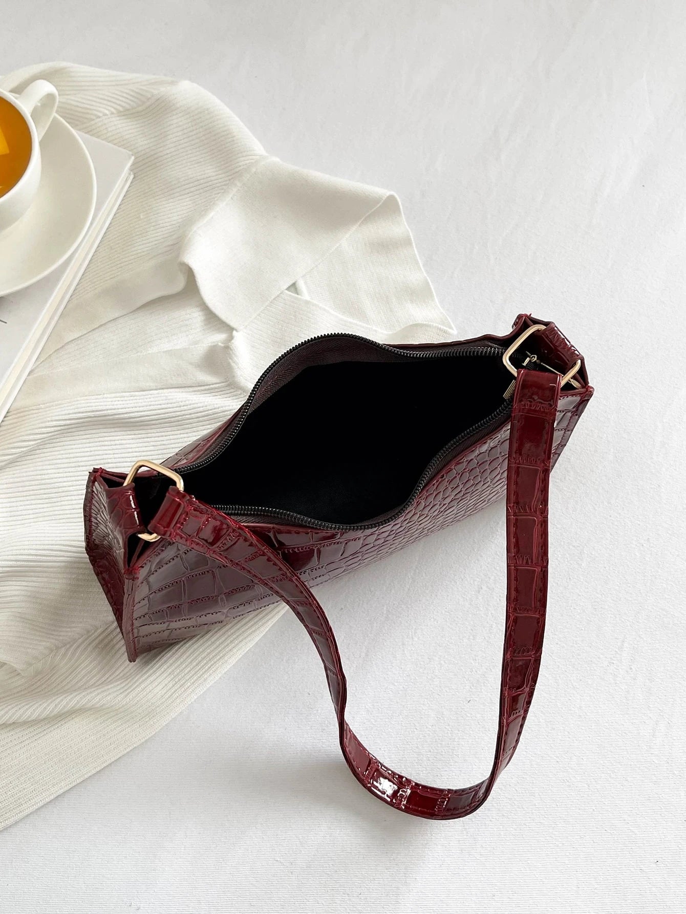 Crocodile Embossed Bag, Animal Print Women Bag