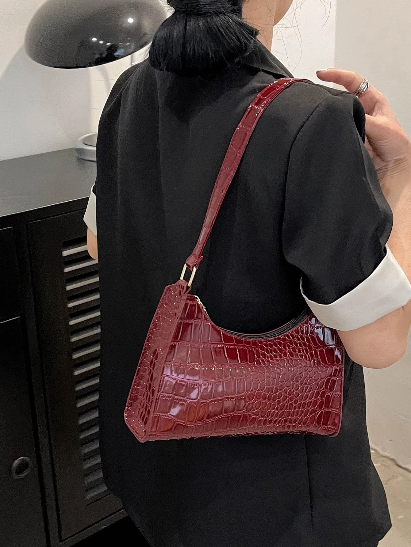 Crocodile Embossed Bag, Animal Print Women Bag