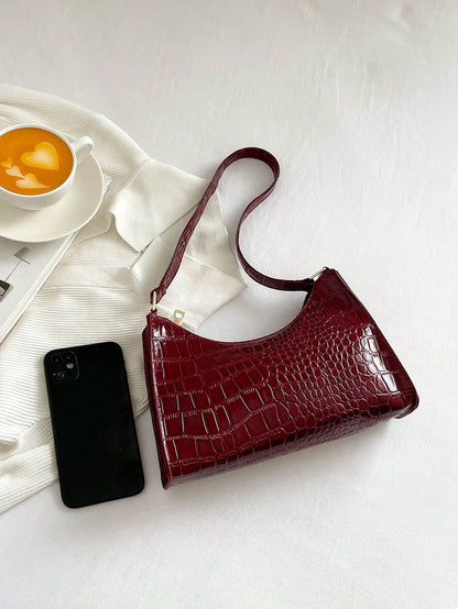Crocodile Embossed Bag, Animal Print Women Bag
