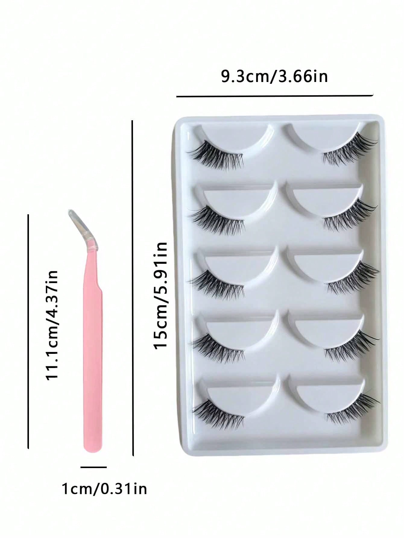 Cross-Border Maoyan Transparent Stem False Eyelashes, Natural Half Lashes, Lengthened Outer Corners, Half-Eye False Lashes