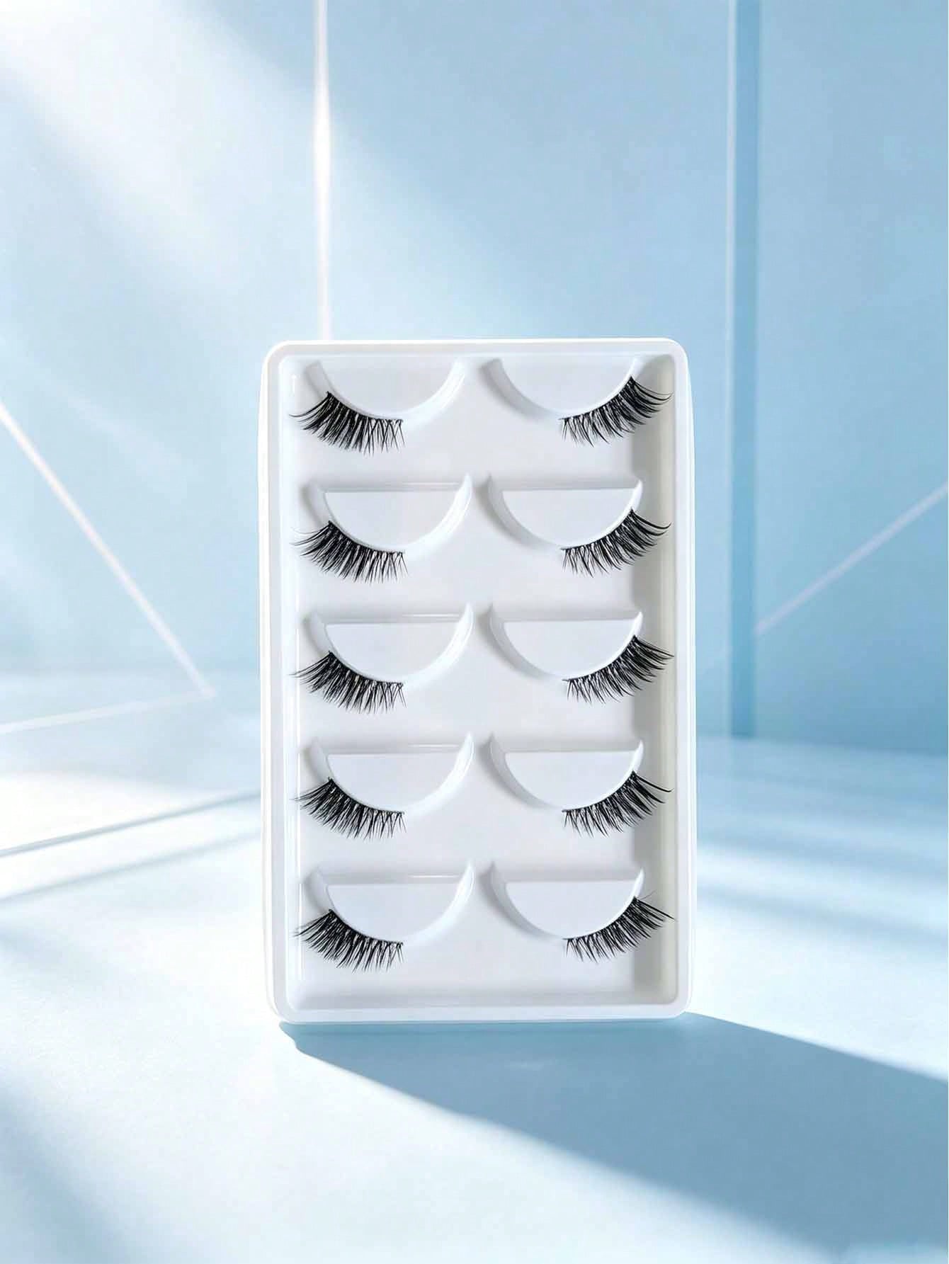 Cross-Border Maoyan Transparent Stem False Eyelashes, Natural Half Lashes, Lengthened Outer Corners, Half-Eye False Lashes