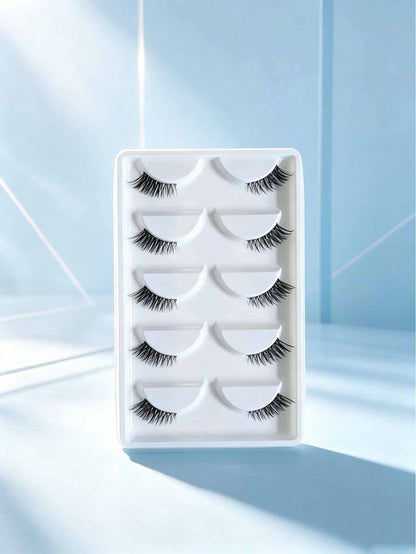 Cross-Border Maoyan Transparent Stem False Eyelashes, Natural Half Lashes, Lengthened Outer Corners, Half-Eye False Lashes