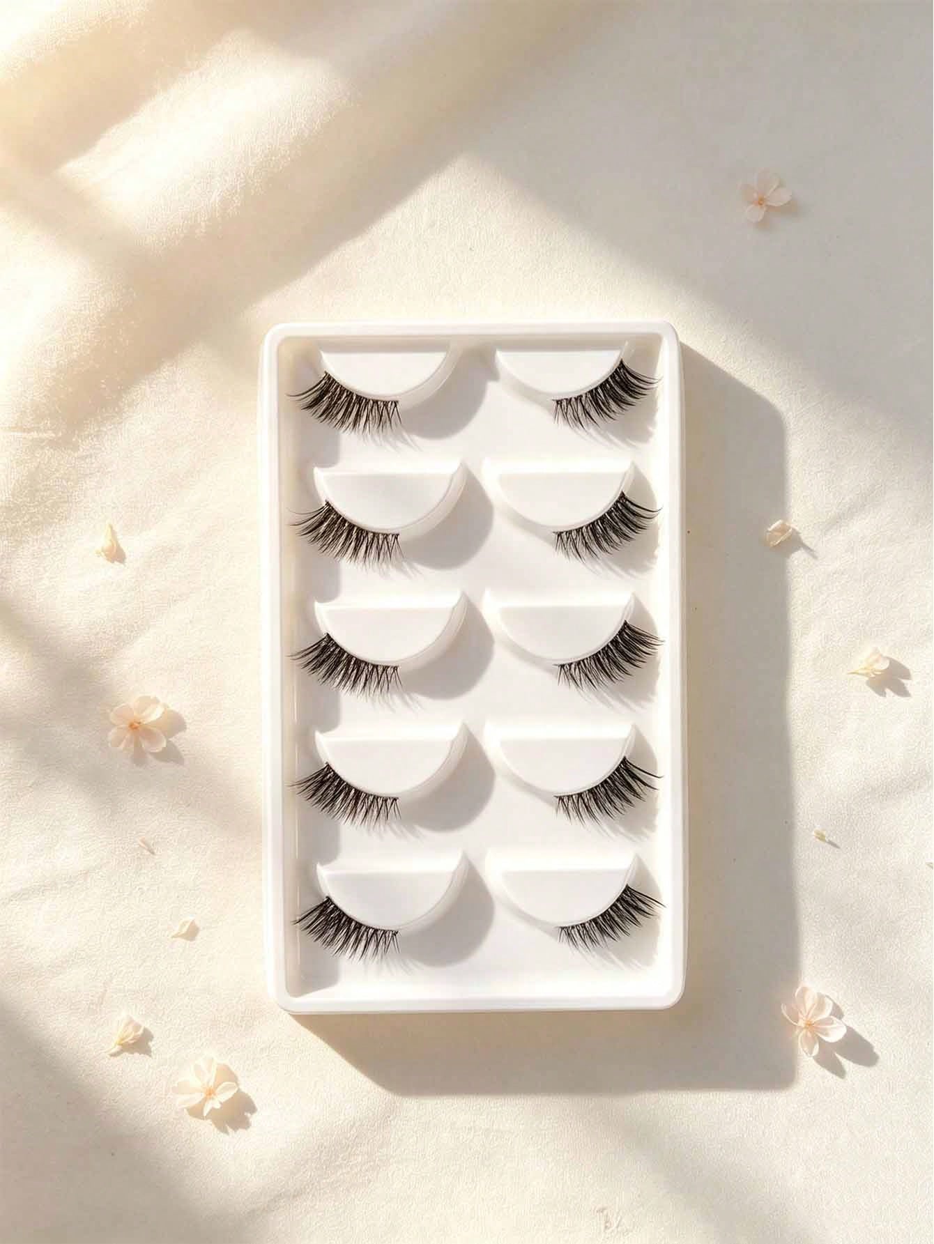 Cross-Border Maoyan Transparent Stem False Eyelashes, Natural Half Lashes, Lengthened Outer Corners, Half-Eye False Lashes