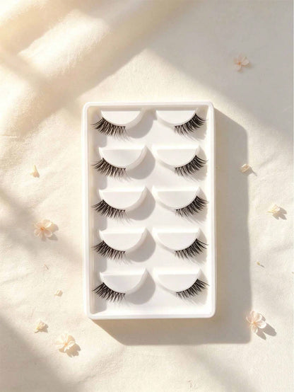 Cross-Border Maoyan Transparent Stem False Eyelashes, Natural Half Lashes, Lengthened Outer Corners, Half-Eye False Lashes