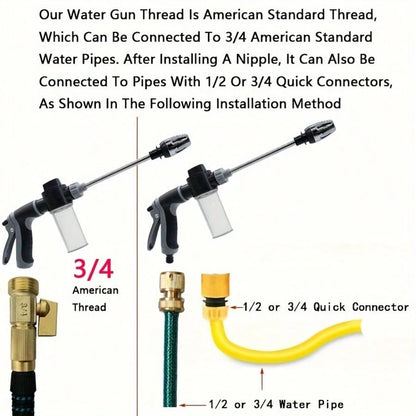 Curear Portable High Pressure Water Gun High Pressure Powerful Flow Easy To Use For Women And Elderly No Slip Wet Hand Operation For Car Washing Gardening Yard Cleaning Pet Bathing Irrigation With Tow