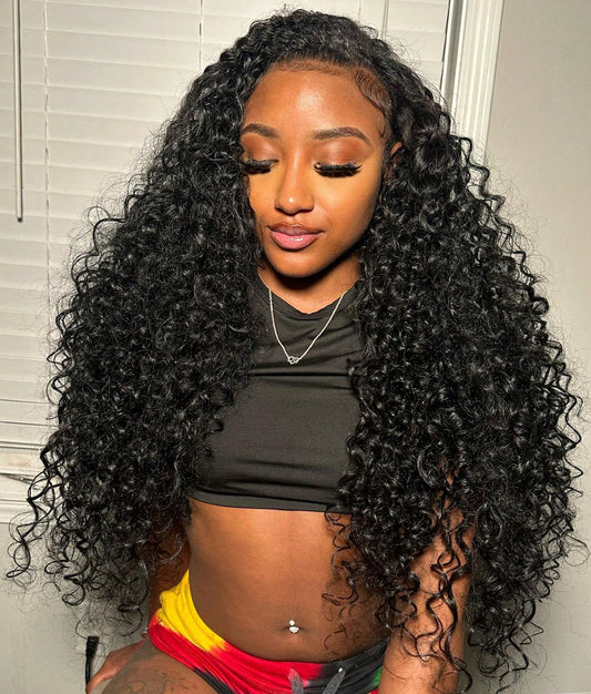 Curly 3 In 1 Half Wig Drawstring Band Wear Go Wig Invisible Hairline Human Hair Wigs Glueless Jerry Curly Put On And Go Beginner Friendly Deep Wave Wigs Human Hair Drawstring Headband Wig For Women