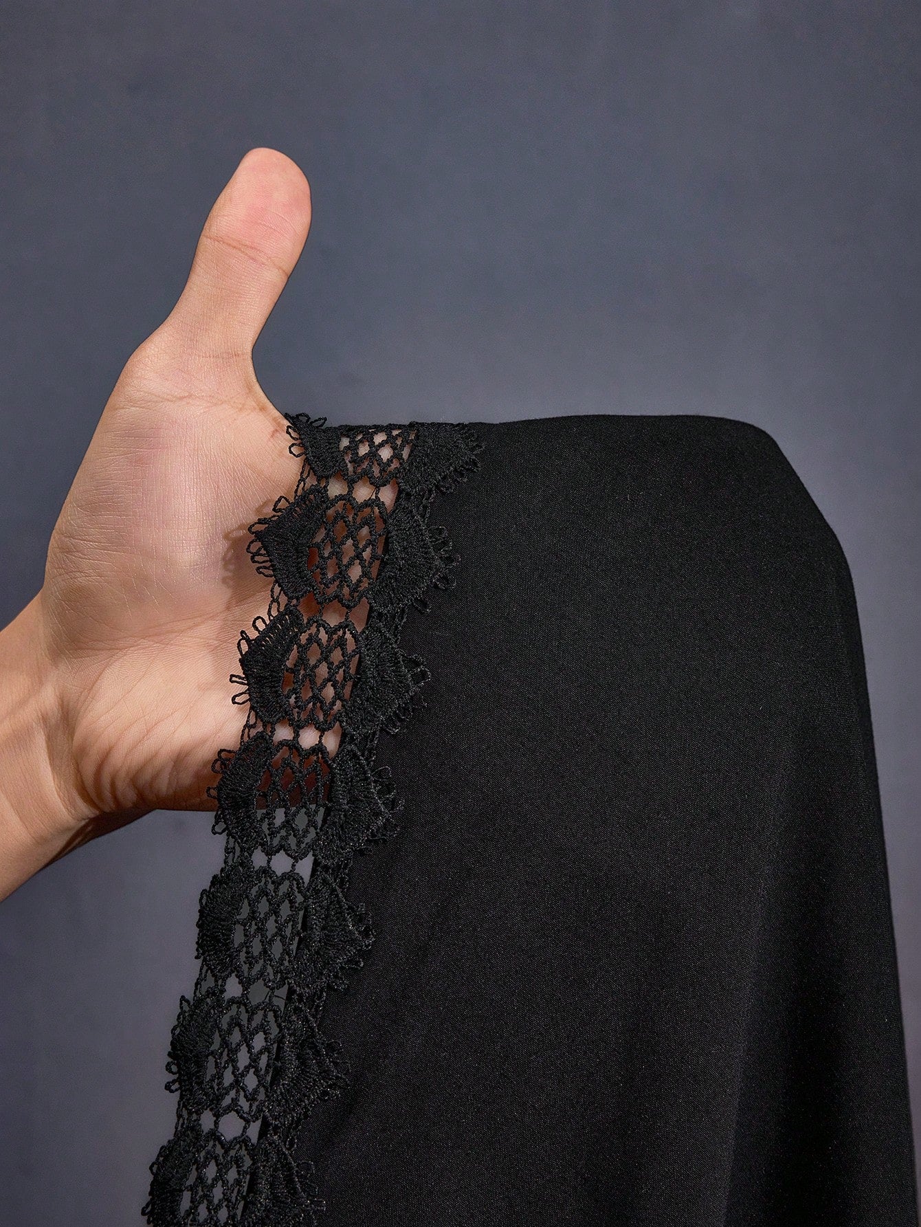 CURVE+ Curve Size US22Music Festival, Seaside Vacation, Bohemia Women Vacation Solid Color Contrast Lace Batwing Sleeve Dress