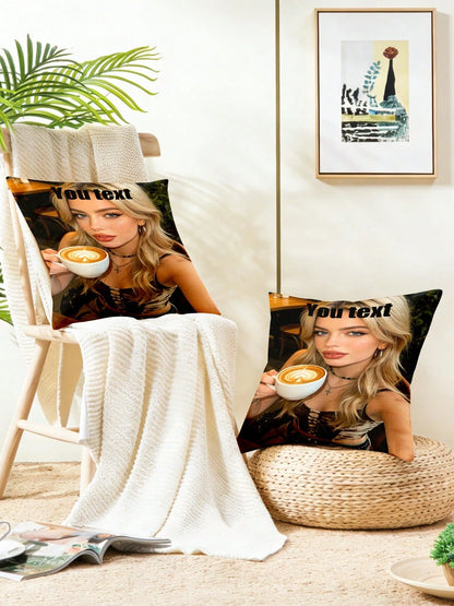 Custom Memorial Pillow Cover Heaven, Personalized Photo Pillow For Loss Of Loved One "Hug From Heaven" Design With Blue Butterflies, Bereavement Gift, In Memory Gift For Family, Comforting Keepsake, R