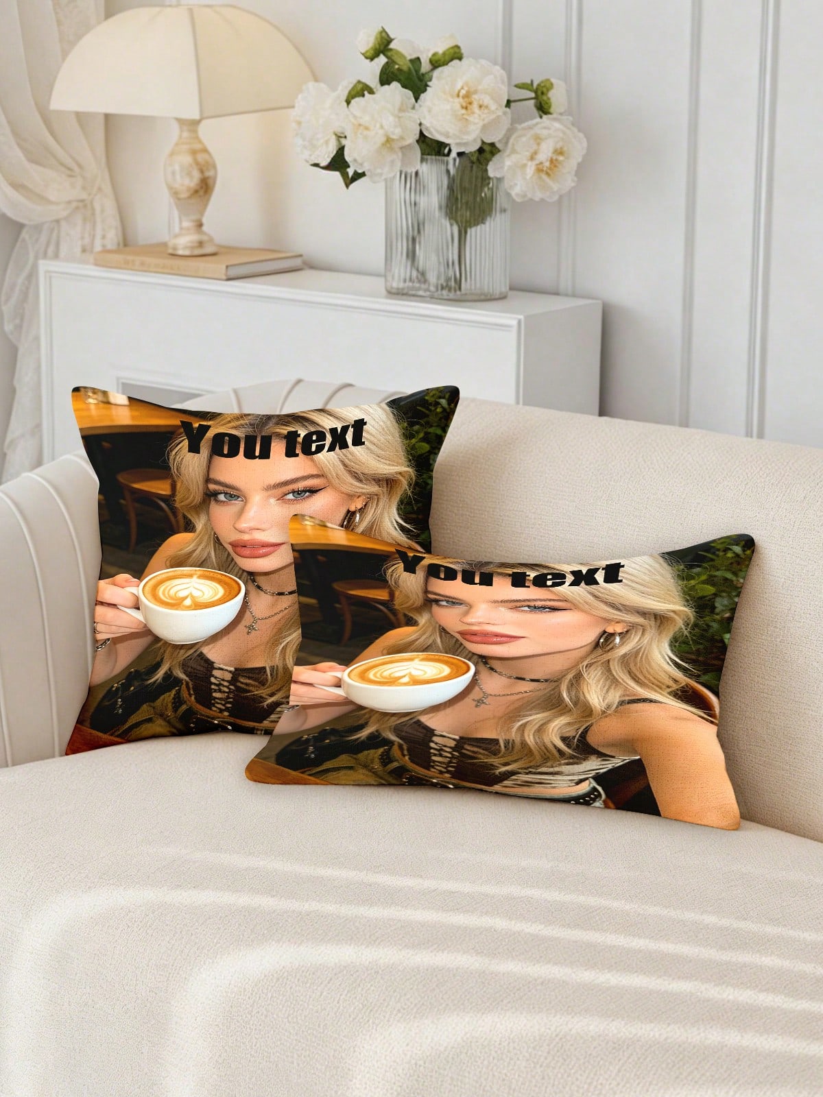 Custom Memorial Pillow Cover Heaven, Personalized Photo Pillow For Loss Of Loved One "Hug From Heaven" Design With Blue Butterflies, Bereavement Gift, In Memory Gift For Family, Comforting Keepsake, R