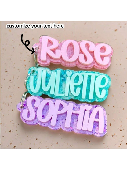 Customized Acrylic Key Chain, Bag Pendant Accessory, Customized Letter Name, Acrylic Bag Pendant For Autumn/Winter, Mother's Day Gift Bag Accessory, All-Purpose, Versatile, Kawaii, Y2K, Minimalist, Co