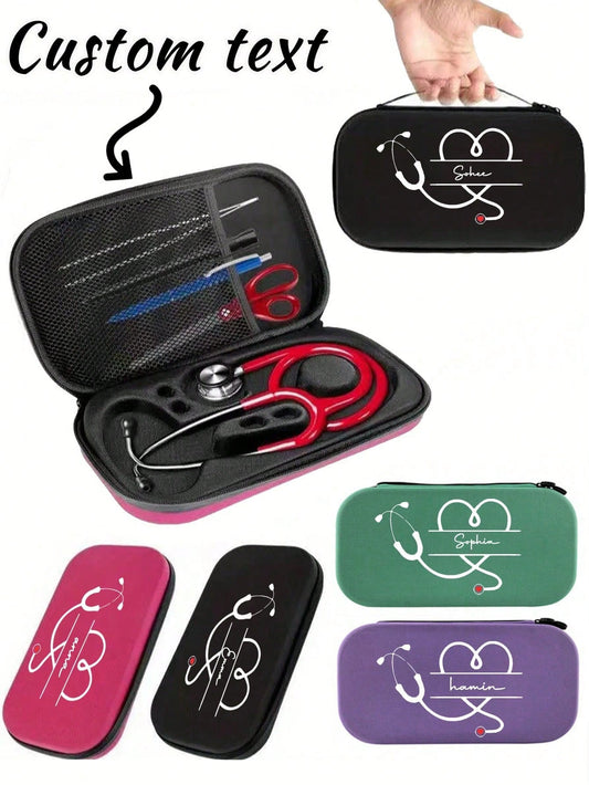 Customized EVA Stethoscope Storage Bag, Stethoscope Pattern Storage Box,Household Pregnant Women Stethoscope Storage Box, EVA Hard Shell Storage Bag