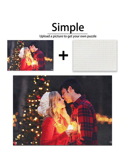 Customized Wooden Puzzle Personalized Design 100/300/500/1000 Pieces Large Custom Jigsaw Puzzle Block Toys For Adults Families Wedding Graduation Gift Wood Keepsake