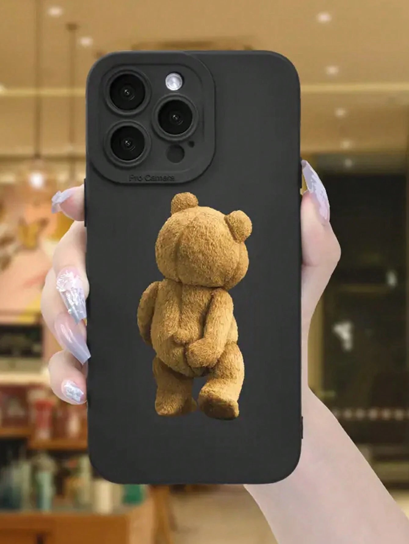 Cute Bear Element Fashion Transparent TPU 1pc Cute Bear Butt Graphic Shockproof Protective Phone Case Compatible With Apple 17, 16, 15, 14, 13, 12, 11 Pro Max Birthday Gift,International Version, Not