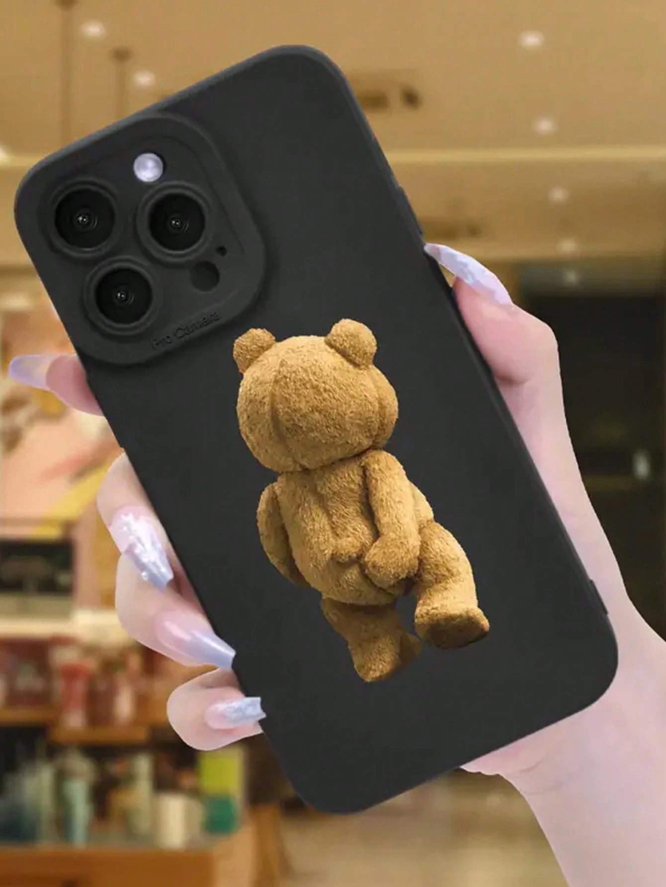 Cute Bear Element Fashion Transparent TPU 1pc Cute Bear Butt Graphic Shockproof Protective Phone Case Compatible With Apple 17, 16, 15, 14, 13, 12, 11 Pro Max Birthday Gift,International Version, Not