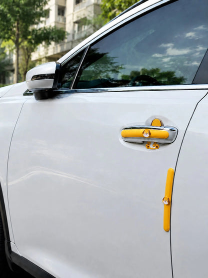 Cute Cartoon Car Door Handle Anti-Collision Sticker, PVC Scratch Protection Film For Door Bowl Rearview Mirror Bumper, Universal Lovely Animal Pattern Car Exterior Protective Accessories